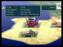 Menu while on the world map